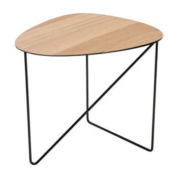 Masuta de cafea in culoare naturala din metal 44x50 cm Curve L Wood - LIND DNA imagine