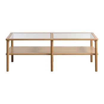 Masuta de cafea in culoare naturala din sticla 60x120 cm Elba - Unique Furniture imagine