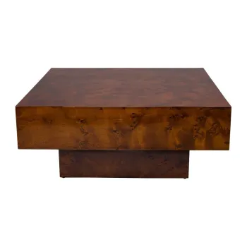 Masuta de cafea in culoare naturala inchisa cu aspect de lemn de nuc 90x90 cm Quinn - Dutchbone imagine