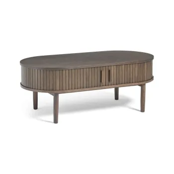 Masuta de cafea in culoare naturala inchisa cu aspect de lemn de stejar 60x120 cm Meta - Unique Furniture imagine