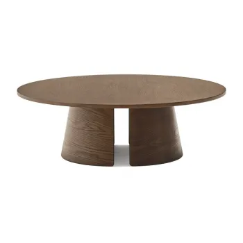 Masuta de cafea in culoare naturala inchisa rotunda cu aspect de lemn de frasin o 110 cm Cep - Teulat imagine