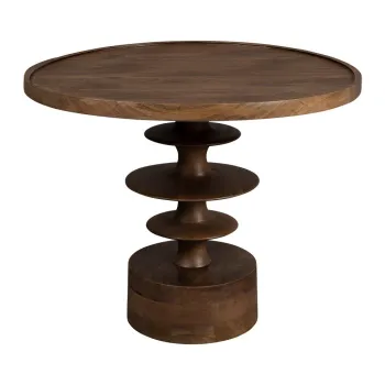Masuta de cafea in culoare naturala inchisa rotunda din lemn de mango o 66 cm Cath - Dutchbone imagine
