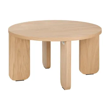 Masuta de cafea in culoare naturala rotunda cu blat cu aspect de lemn de stejar o 55 cm Kuvu - noo.ma imagine
