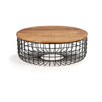 Masuta de cafea in culoare naturala rotunda cu blat din lemn de acacia o 102 cm Suvan - Marckeric imagine