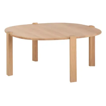 Masuta de cafea in culoare naturala rotunda din lemn de stejar o 100 cm Kulin - Gazzda imagine