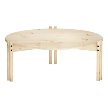 Masuta de cafea in culoare naturala rotunda din lemn masiv de pin o 80 cm Sticks - Karup Design imagine