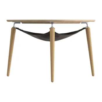 Masuta de cafea in culoare naturala rotunda din lemn masiv de stejar o 80 cm Hang Out - UMAGE imagine