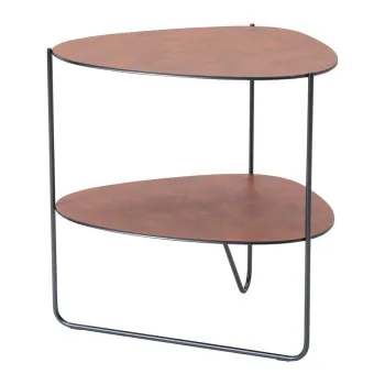 Masuta de cafea maro coniac din metal 37x44 cm Curve Double Bull - LIND DNA imagine