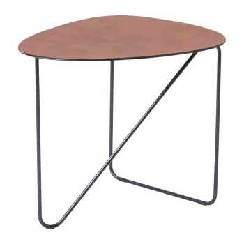 Masuta de cafea maro coniac din metal 37x44 cm Curve M Bull - LIND DNA imagine