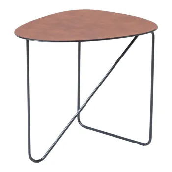 Masuta de cafea maro coniac din metal 44x50 cm Curve L Bull - LIND DNA imagine