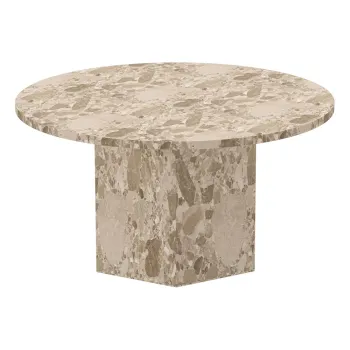 Masuta de cafea maro deschis rotunda din marmura o 80 cm Naxos - Actona imagine