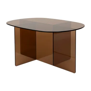 Masuta de cafea maro din sticla 60x80 cm Linea - Zuiver imagine