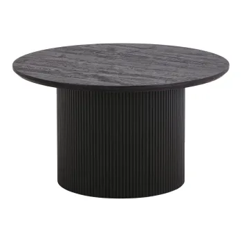 Masuta de cafea maro inchis rotunda cu aspect de lemn de plop o 80 cm Boavista - House Nordic imagine