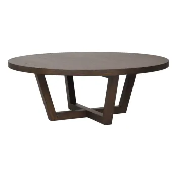 Masuta de cafea maro inchis rotunda cu aspect de lemn de stejar o 110 cm Boxford - Rowico imagine