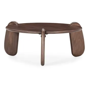 Masuta de cafea maro inchis rotunda din lemn de mango o 80 cm Tamira - MOME imagine