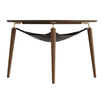 Masuta de cafea maro rotunda din lemn masiv de stejar o 80 cm Hang Out - UMAGE imagine