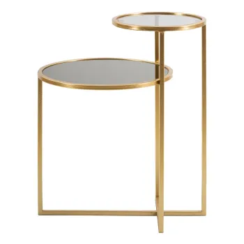 Masuta de cafea neagra/aurie rotunda 40x50 cm - Mauro Ferretti imagine