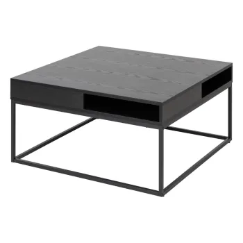 Masuta de cafea neagra cu blat cu aspect de lemn de frasin 80x80 cm Willford - Actona imagine