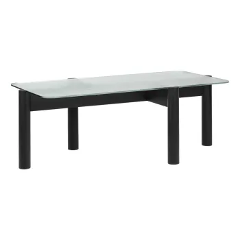 Masuta de cafea neagra cu blat din sticla 55x105 cm Kob - noo.ma imagine