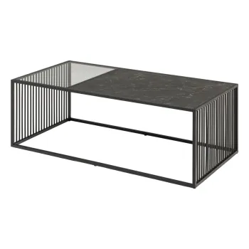 Masuta de cafea neagra cu blat din sticla 60x120 cm Strington - Actona imagine