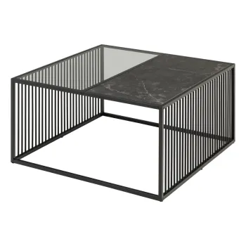Masuta de cafea neagra cu blat din sticla 80x80 cm Strington - Actona imagine