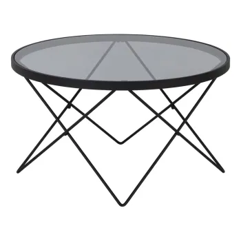 Masuta de cafea neagra cu blat din sticla o 80 cm Cuxton - Actona imagine