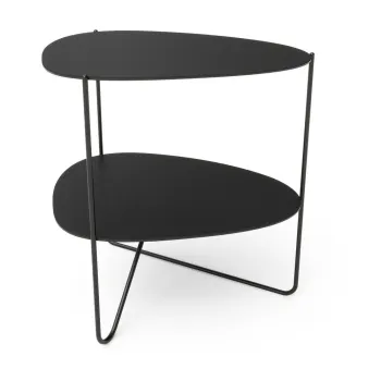 Masuta de cafea neagra din metal 37x44 cm Curve Double Bull - LIND DNA imagine