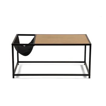 Masuta de cafea neagra/in culoare naturala cu aspect de lemn de stejar 60x99 cm Bayen - Bonami Essentials imagine