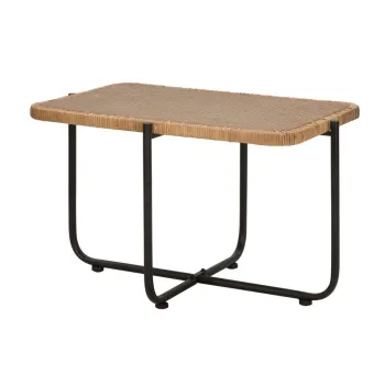 Masuta de cafea neagra/in culoare naturala din ratan 55x75 cm Cebu - Mauro Ferretti imagine