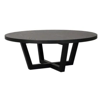 Masuta de cafea neagra rotunda cu aspect de lemn de stejar o 110 cm Boxford - Rowico imagine