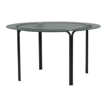 Masuta de cafea neagra rotunda cu blat din sticla o 80 cm Orbit - Hubsch imagine