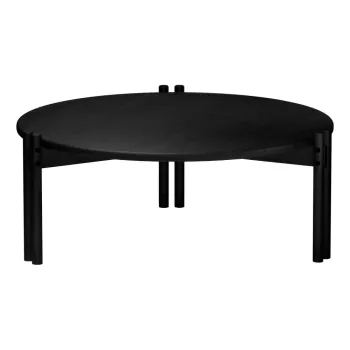 Masuta de cafea neagra rotunda din lemn masiv de pin o 80 cm Sticks - Karup Design imagine