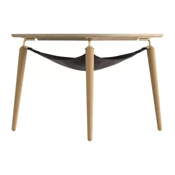 Masuta de cafea rotunda in culoare naturala din lemn masiv de stejar o 80 cm Hang Out - UMAGE imagine