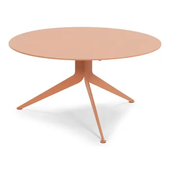 Masuta de cafea roz somon rotunda din metal o 78 cm Daley - Spinder Design imagine