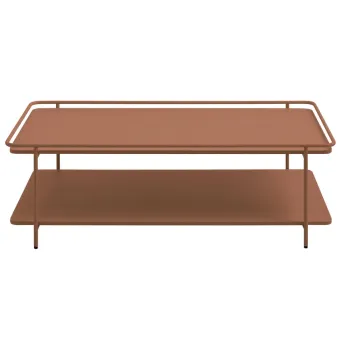 Masuta de cafea teracota din metal 55x110 cm Yuba - Unique Furniture imagine