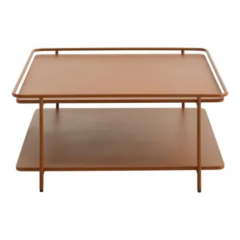 Masuta de cafea teracota din metal 75x75 cm Yuba - Unique Furniture imagine