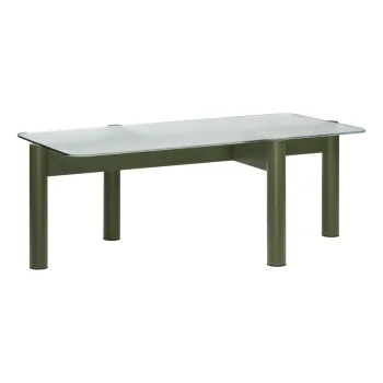 Masuta de cafea verde cu blat din sticla 55x105 cm Kob - noo.ma imagine