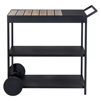 Masuta de servire cu roti cu blat din lemn de acacia 40x80 cm Miro - Wenko imagine