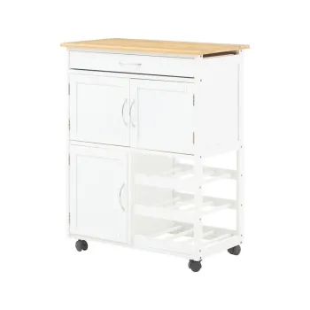 Masuta de servire cu roti din bambus 37x67 cm Harlow - Premier Housewares imagine