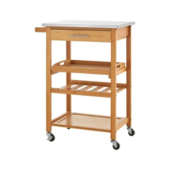 Masuta de servire cu roti din bambus 41x58 cm Harlow - Premier Housewares imagine