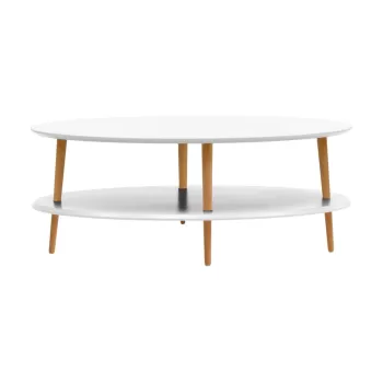 Masuta rotunda de cafea Ragaba OVO, alb imagine