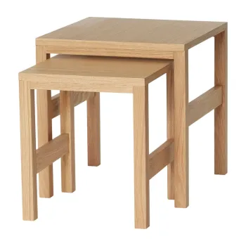 Masute auxiliare 2 buc. cu aspect de lemn de stejar 40x40 cm Puzzle - Hubsch imagine