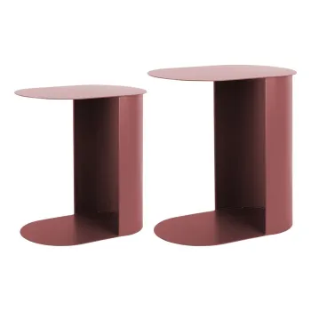 Masute auxiliare 2 buc. din metal 30x45 cm Riqueza Oval - Leitmotiv imagine