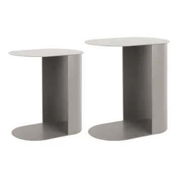 Masute auxiliare 2 buc. din metal 30x45 cm Riqueza Oval - Leitmotiv imagine