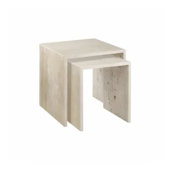 Masute auxiliare 2 buc. din piatra 45x45 cm VARU - Blomus imagine