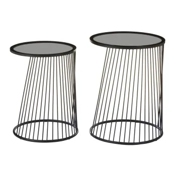 Masute auxiliare 2 buc. rotunde cu blat din sticla o 41 cm Trento - Premier Housewares imagine