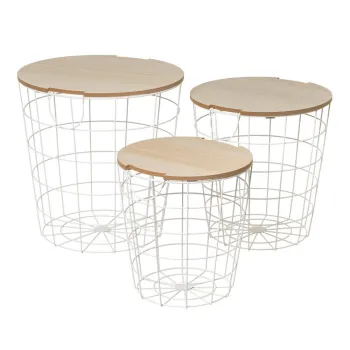 Masute auxiliare 3 buc. rotunde 39x39 cm - Casa Seleccion imagine