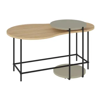 Masute de cafea 2 buc. cu blat cu aspect de lemn de stejar 65x103 cm Rosie - Marckeric imagine