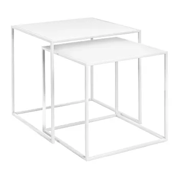 Masute de cafea albe 2 buc. din metal 40x40 cm Fera - Blomus imagine