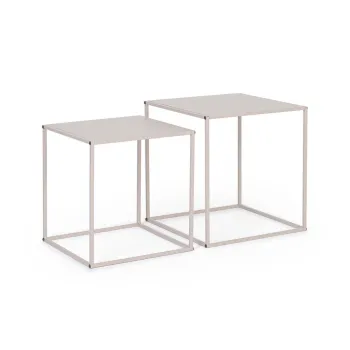 Masute de cafea bej 2 buc. din metal 38x38 cm Alrik - Yes Everyday imagine